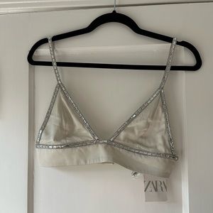Embellished longline bralette from Zara NWT